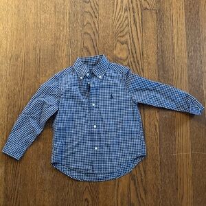 Ralph Lauren Blue Checkered Kids Button Down Shirt